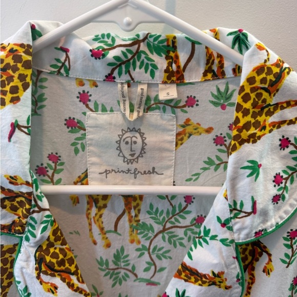 NWOT Printfresh Nightgown Sleep Shirt Cottagecore Giraffes Organic Cotton S RARE - Picture 3 of 4